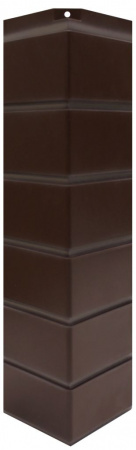 Угол наружный для фасадной панели Nordside Гладкий кирпич "Темно-коричневый" 0,119х0,463