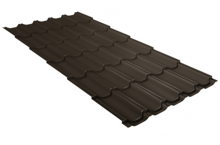 Металлочерепица Grand Line Квинта Плюс Rooftop Matte 0.5 сталь RR 32 темно-коричневый 1 кв. м