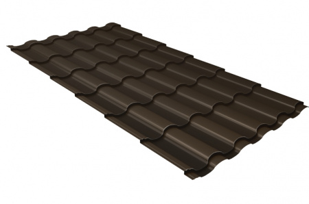 Металлочерепица Grand Line Кредо 0,5 сталь Rooftop Matte RR 32 темно-коричневый 1 кв. м