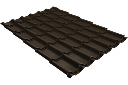 Металлочерепица Grand Line Classic Rooftop Matte 0,5 сталь RR 32 темно-коричневый 1 кв. м