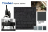 Гибкая черепица Quiet Tile Timber Чёрное дерево фото