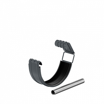 Соединитель желоба в комплекте Aquasystem (Аквасистем) PU RAL 7024 (Серый) 90/125