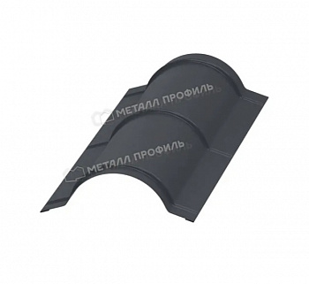 Планка конька круглого Металл Профиль Valori Dark Grey R110х2000