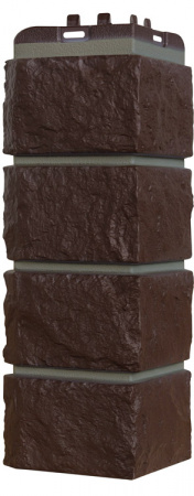 Наружный угол Grand Line Колотый камень Design Шоколадный со швом 0,12х0,39