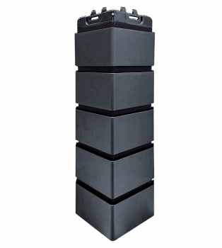 Наружный угол Grand Line (Гранд Лайн) Design Состаренный Кирпич Графит со швом RAL 9005 0,12х0,39
