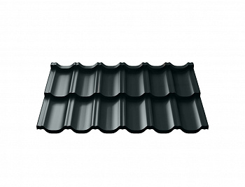 Металлочерепица Ruukki® Finnera™ GreenCoat Crown BT RR2H3 Антрацит 1 кв.м.
