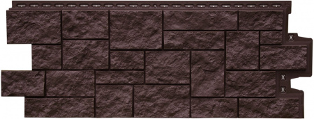 Фасадная панель Grand Line Classic Камень дикий Шоколадный 0,992 х 0,392