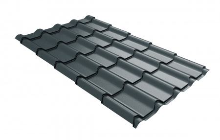 Металлочерепица Grand Line Камея Rooftop Matte 0,5 сталь RAL 7016 антрацитово-серый 1 кв. м