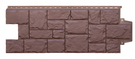 Фасадная панель Grand Line Classic крупный камень Шоколадный