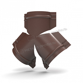 Y-образный тройник для круглого конька Металл Профиль NORMAN R110 RAL 8017 (коричневый)